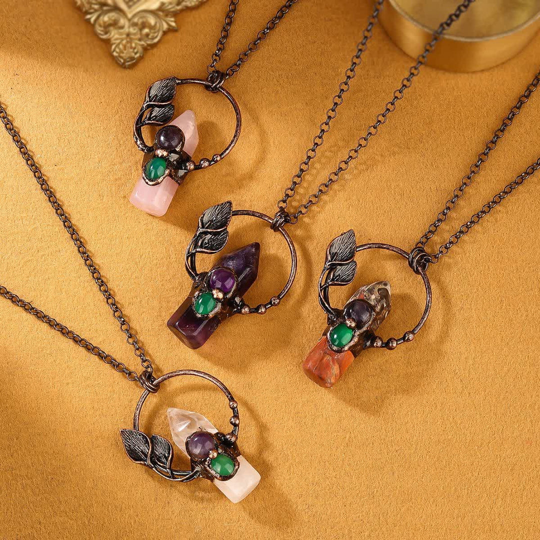 Olivenorma Natural Stone Bullet Pendant Design Necklace - image 0