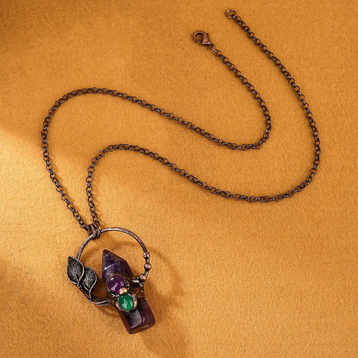 Olivenorma Natural Stone Bullet Pendant Design Necklace - image 3