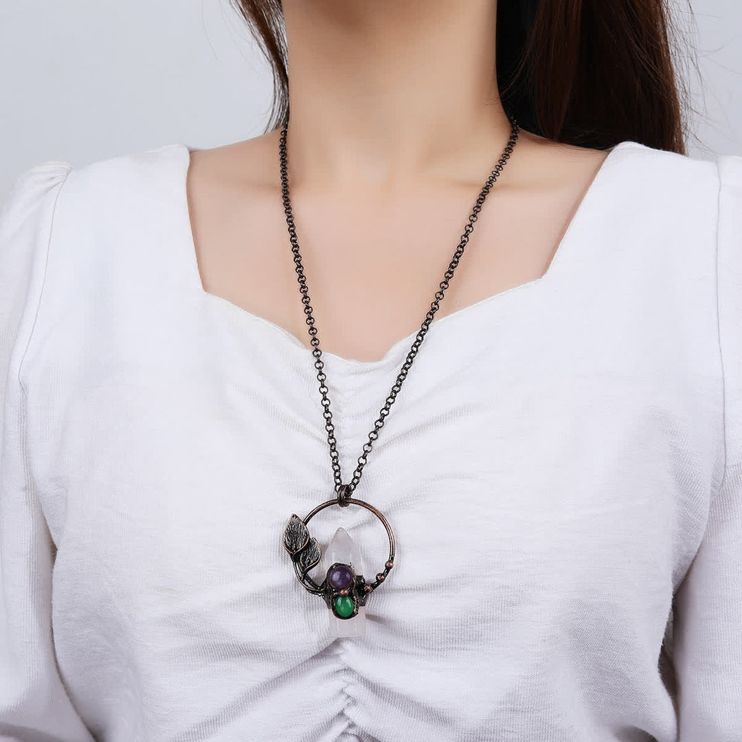 Olivenorma Natural Stone Bullet Pendant Design Necklace - image 10