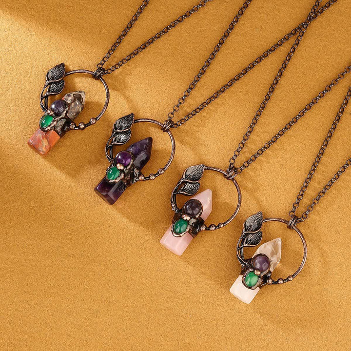 Olivenorma Natural Stone Bullet Pendant Design Necklace - image 16