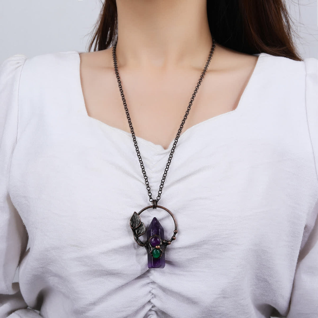 Olivenorma Natural Stone Bullet Pendant Design Necklace - image 2