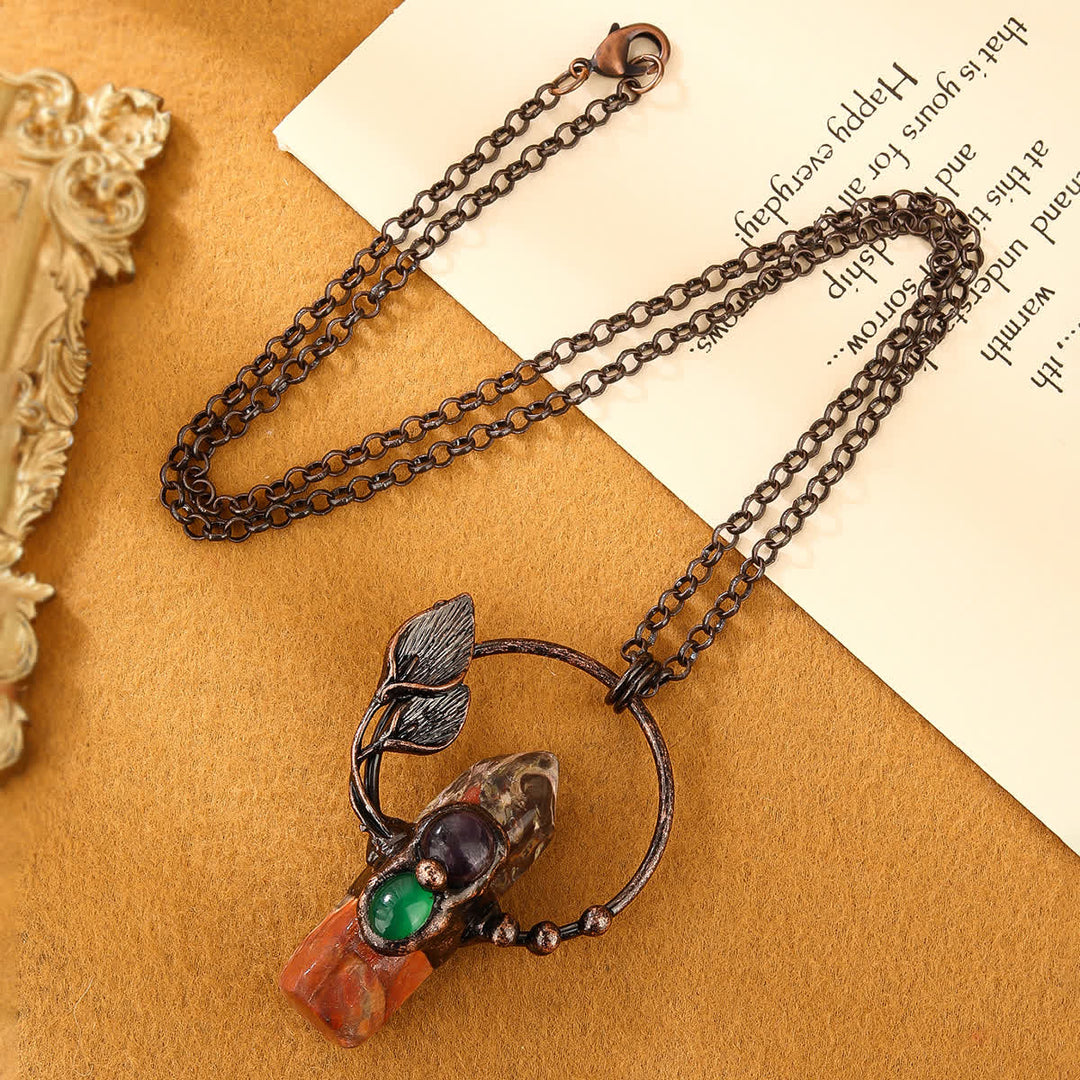 Olivenorma Natural Stone Bullet Pendant Design Necklace - image 14