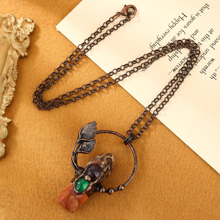 Olivenorma Natural Stone Bullet Pendant Design Necklace - image 14