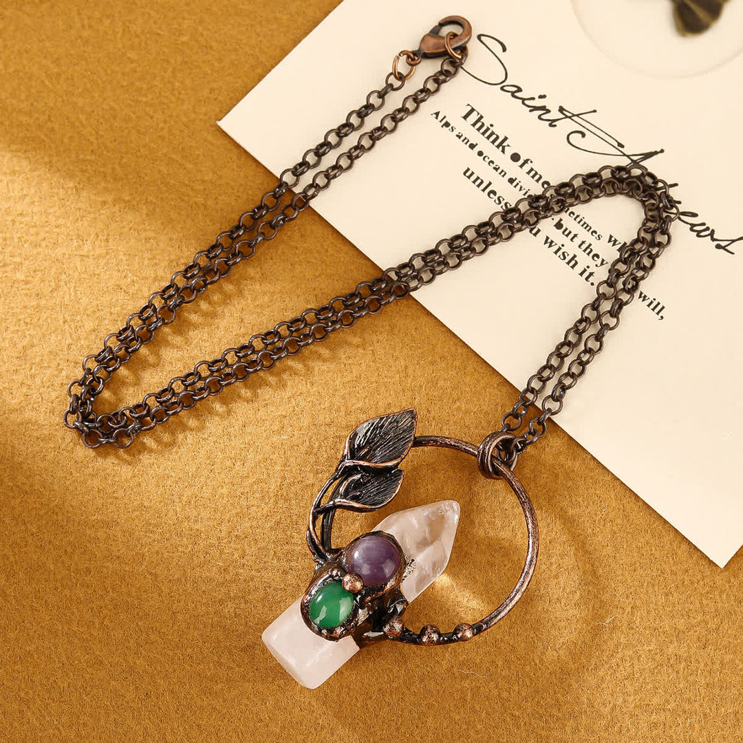 Olivenorma Natural Stone Bullet Pendant Design Necklace - image 11