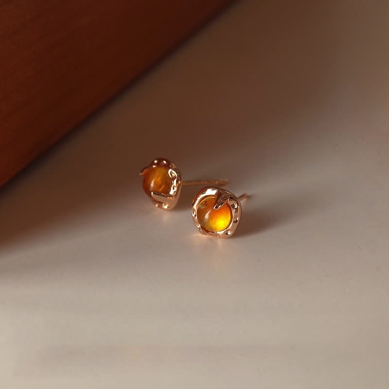 Olivenorma Exquisite Simple Amber Earrings Necklace Jewelry Set - Earrings - image 3