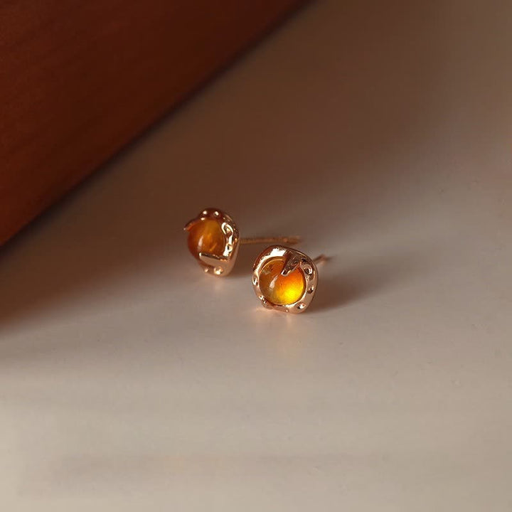Olivenorma Exquisite Simple Amber Earrings Necklace Jewelry Set - Earrings - image 3