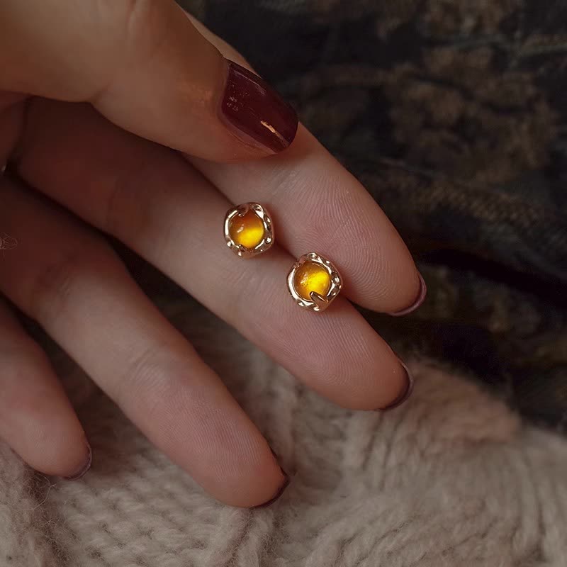 Olivenorma Exquisite Simple Amber Earrings Necklace Jewelry Set - image 5