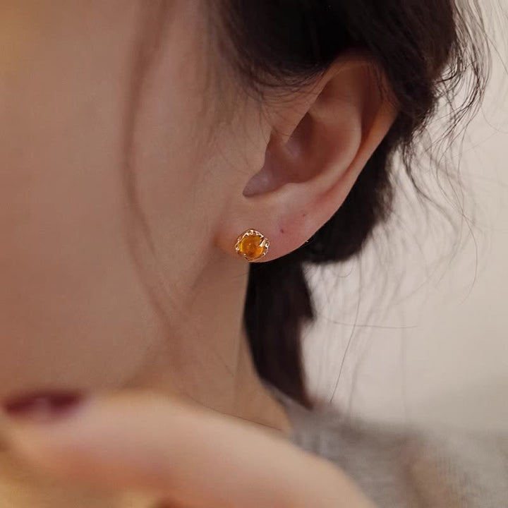 Olivenorma Exquisite Simple Amber Earrings Necklace Jewelry Set - image 4