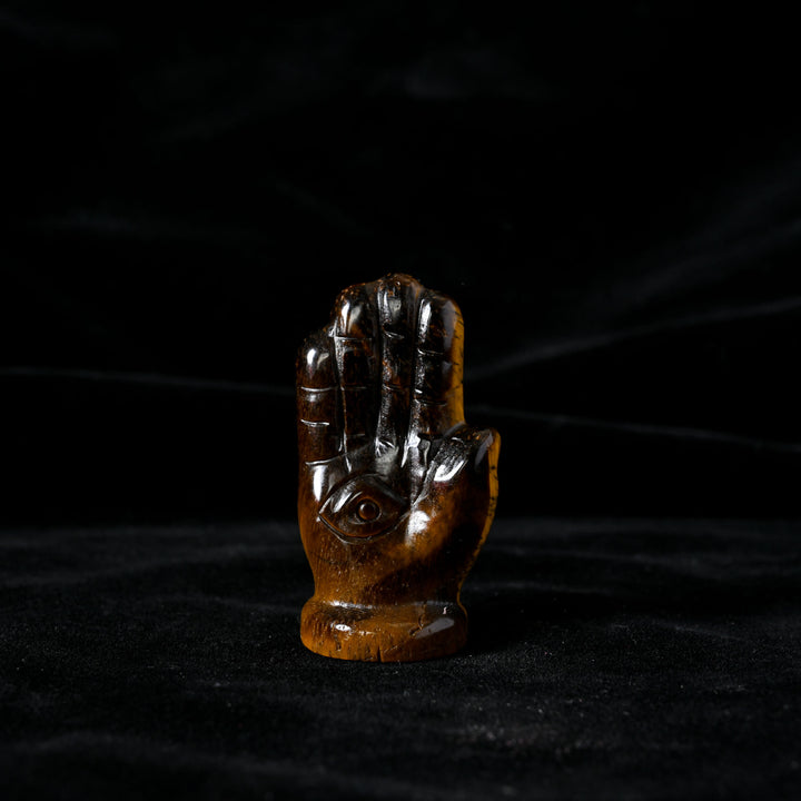 Olivenorma Buddha's Hand Natural Gemstone Decoration - Tiger Eye - image 5