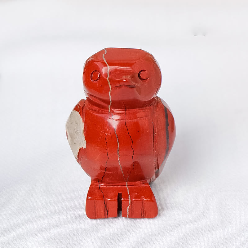 Olivenorma Engraved Raw Stone Penguin Ornament Decoration - Red Jasper - image 9
