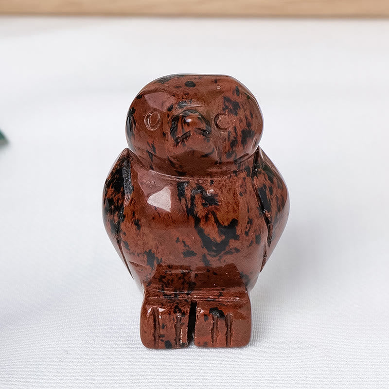 Olivenorma Engraved Raw Stone Penguin Ornament Decoration - Mahogany Obsidian - image 12