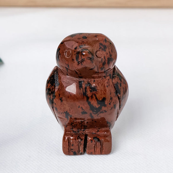 Olivenorma Engraved Raw Stone Penguin Ornament Decoration - Mahogany Obsidian - image 12