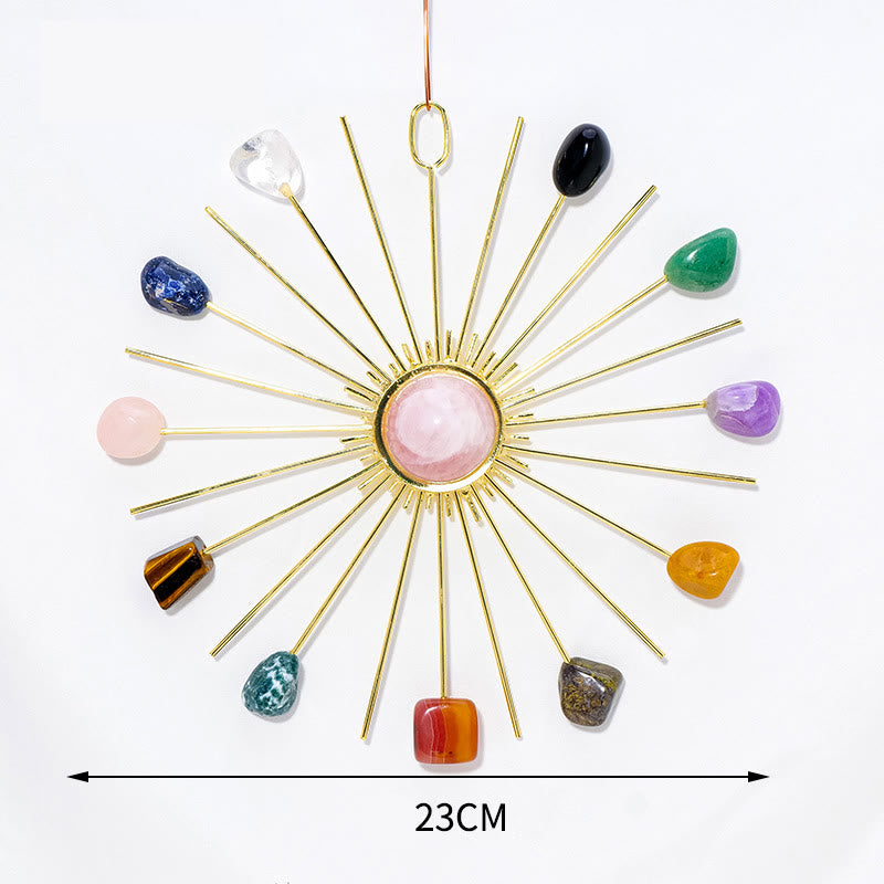 Olivenorma Raw Amethyst Rose Quartz Floral Hanging Decoration - image 15