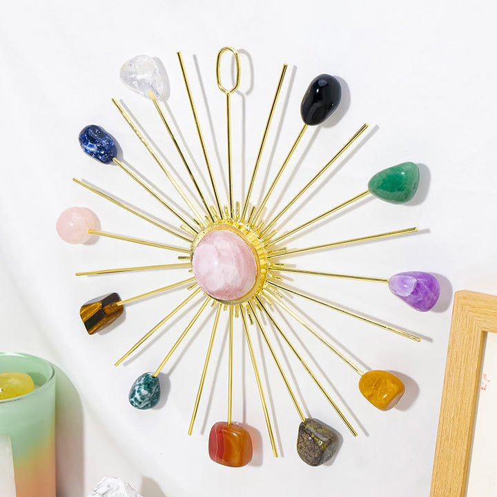 Olivenorma Raw Amethyst Rose Quartz Floral Hanging Decoration - Rose Quartz & Other Natural Stone - image 14