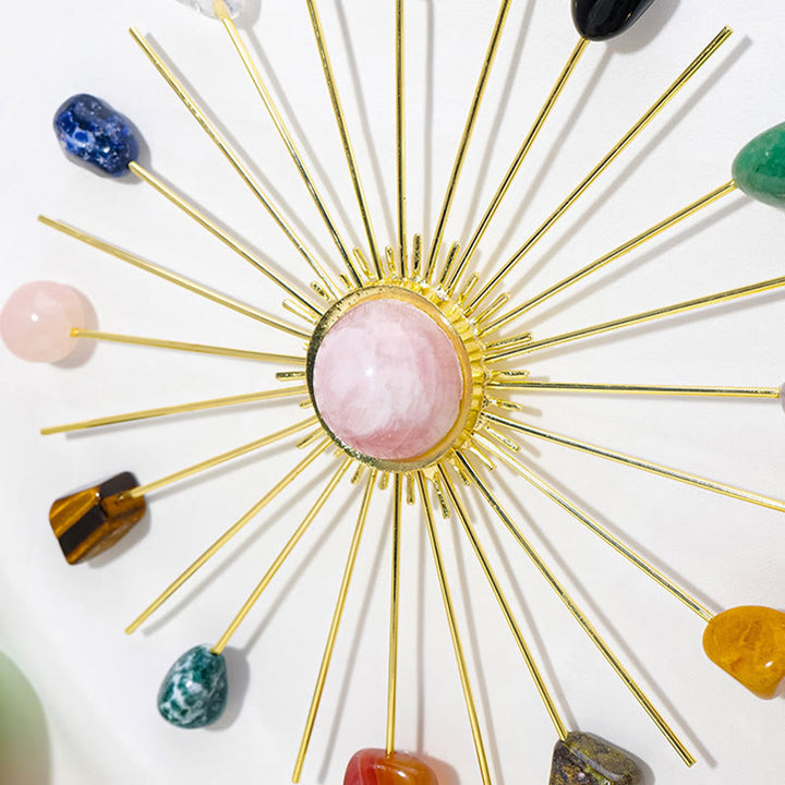 Olivenorma Raw Amethyst Rose Quartz Floral Hanging Decoration - image 16