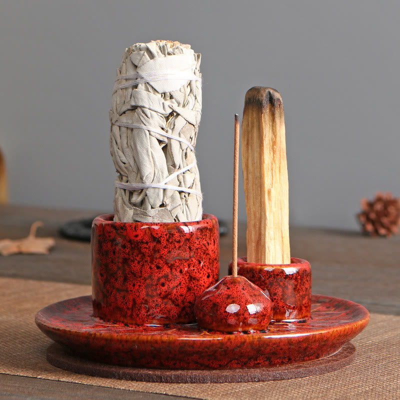 Olivenorma Palo Santo Sticker Holder Tray Incense Holder - Red - image 14