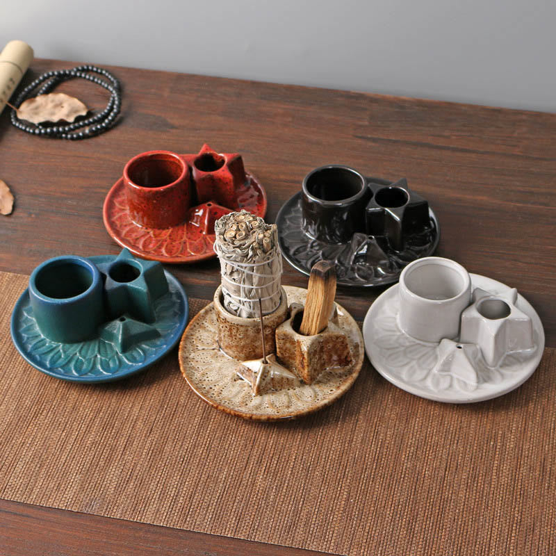 Olivenorma 3-IN-1 Star Ceramic Sage Incense Stick Holder - image 21