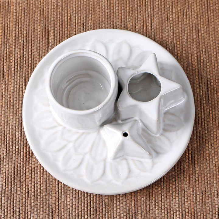 Olivenorma 3-IN-1 Star Ceramic Sage Incense Stick Holder - image 2