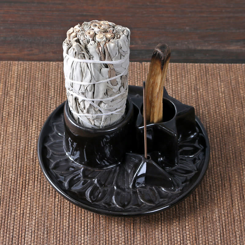 Olivenorma 3-IN-1 Star Ceramic Sage Incense Stick Holder - image 5