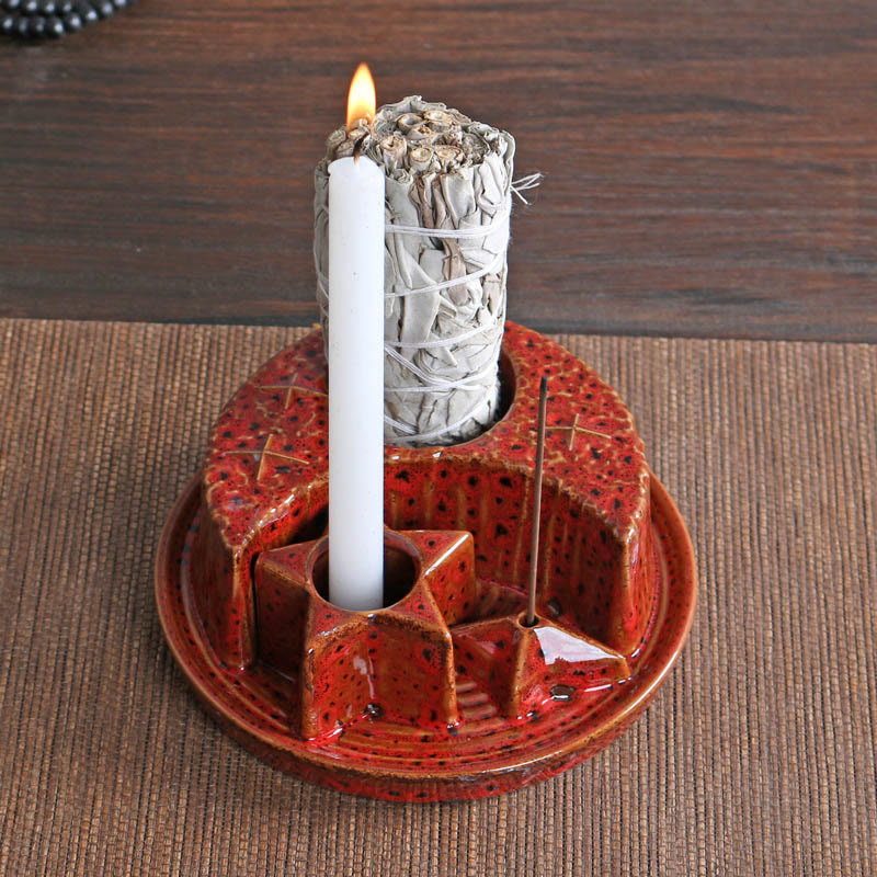 Olivenorma 3-IN-1 Moon and Star Ceramic Sage Incense Holder - image 12