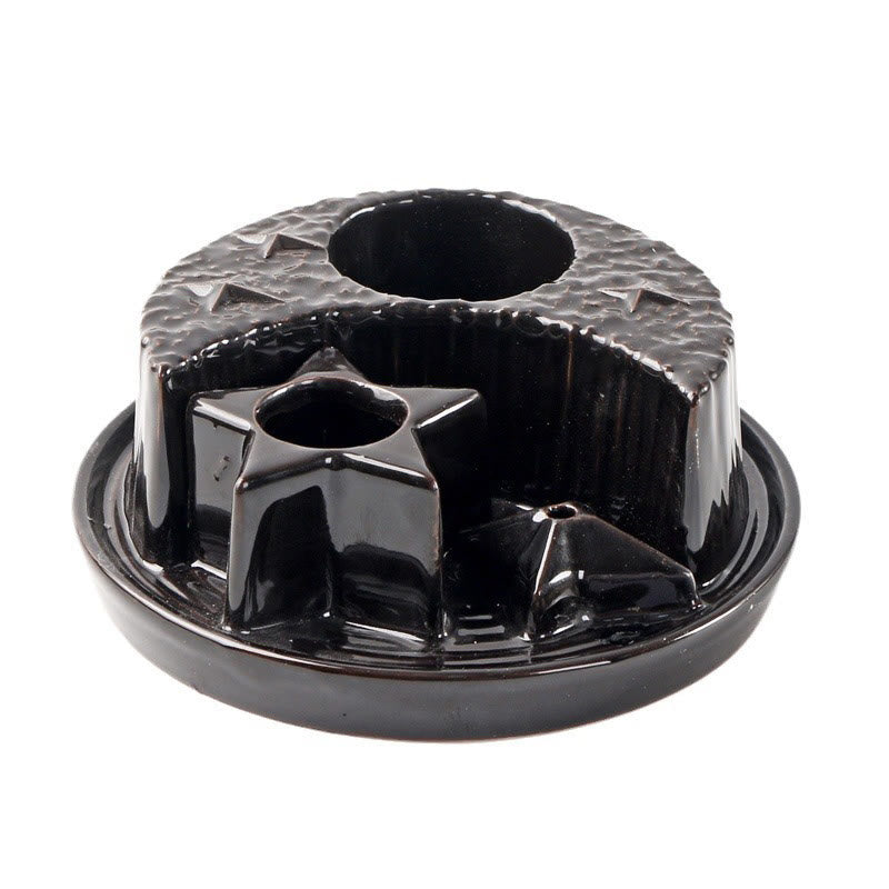 Olivenorma 3-IN-1 Moon and Star Ceramic Sage Incense Holder - image 3