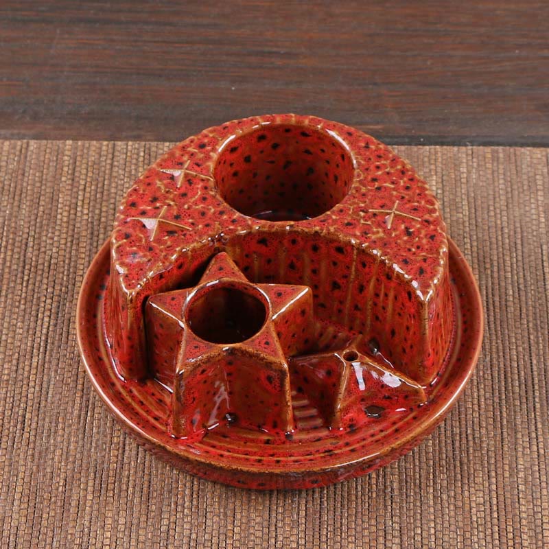 Olivenorma 3-IN-1 Moon and Star Ceramic Sage Incense Holder - image 15