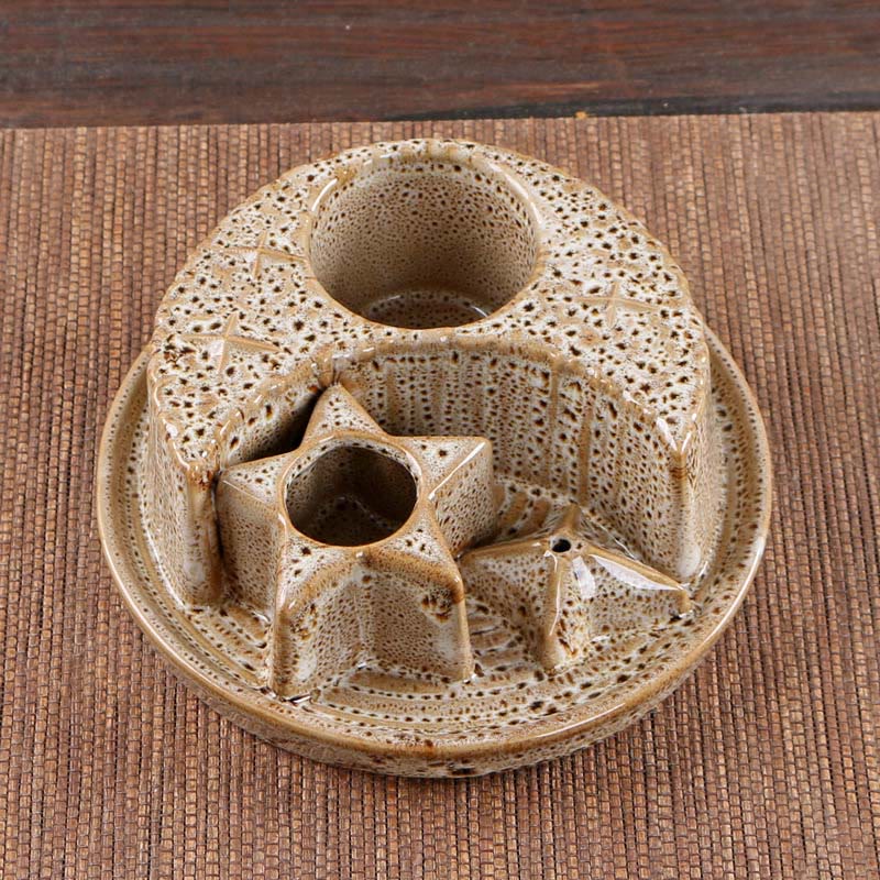 Olivenorma 3-IN-1 Moon and Star Ceramic Sage Incense Holder - image 20