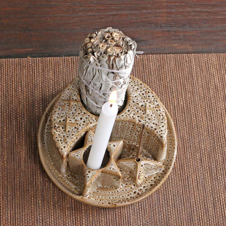 Olivenorma 3-IN-1 Moon and Star Ceramic Sage Incense Holder - image 19