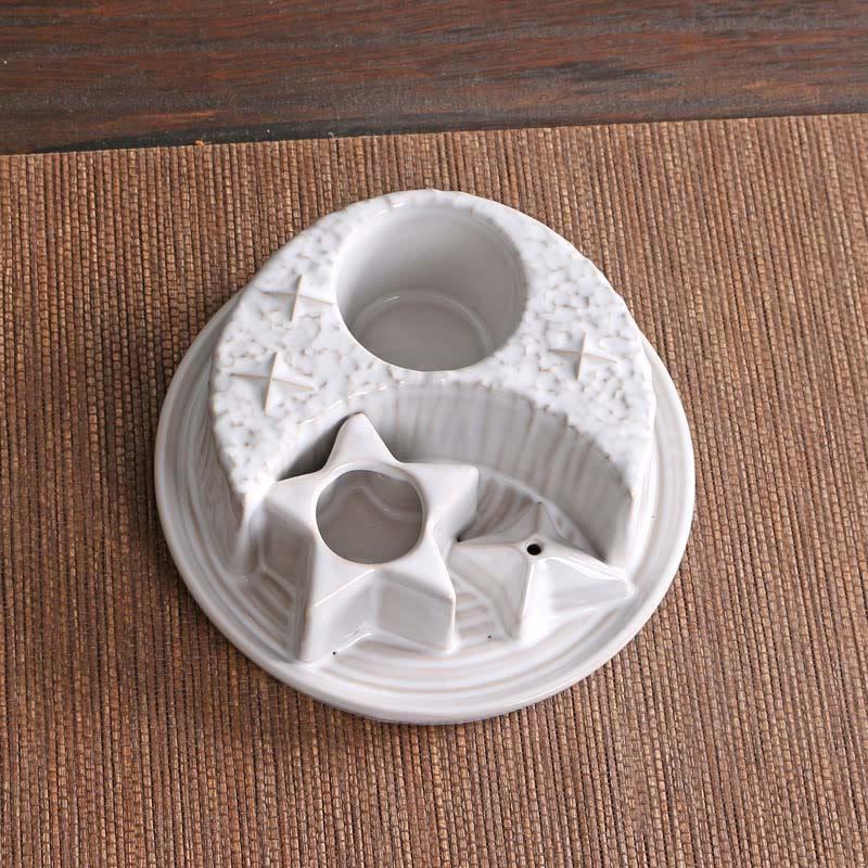 Olivenorma 3-IN-1 Moon and Star Ceramic Sage Incense Holder - image 9