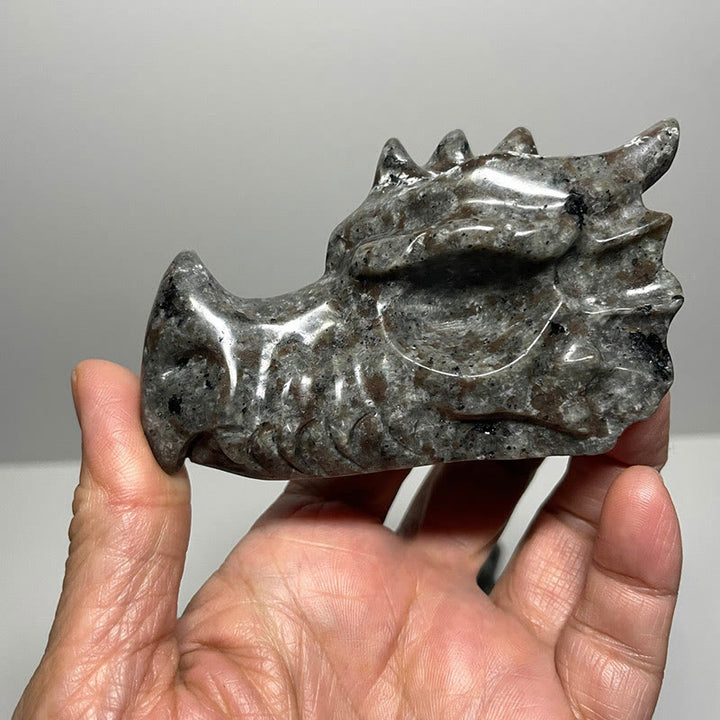 Olivenorma Natural Yooperlite Polishing Dragon Head Gemstone Decoration - image 2
