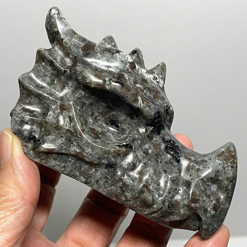 Olivenorma Natural Yooperlite Polishing Dragon Head Gemstone Decoration - image 1