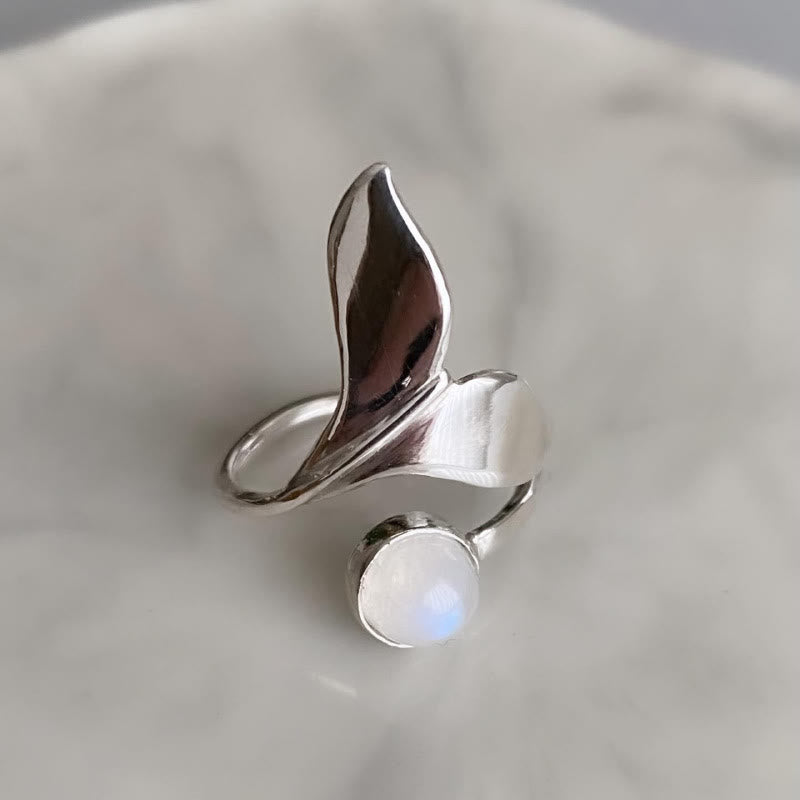 Olivenorma Natural Moonstone Mermaid's Tail Adjustable Ring - Moonstone - image 0