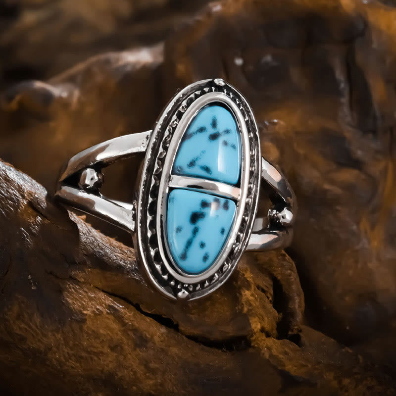 Olivenorma Boho Handmade Geometric Turquoise Statement Ring - image 3