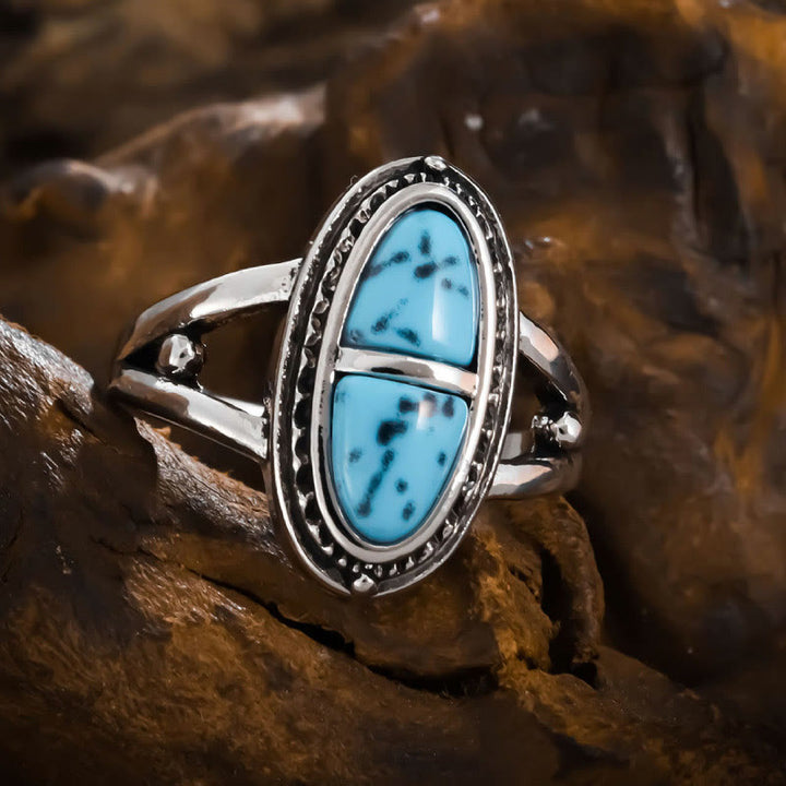 Olivenorma Boho Handmade Geometric Turquoise Statement Ring - image 3