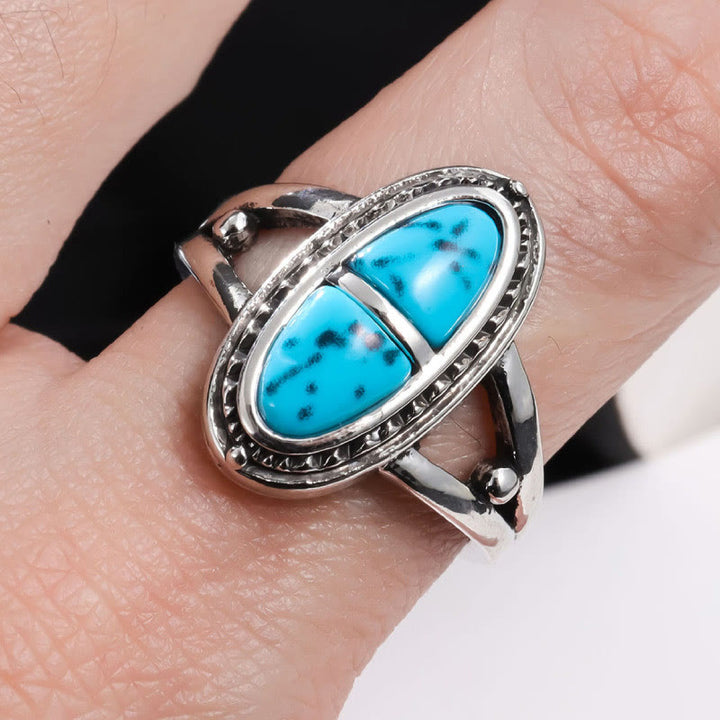 Olivenorma Boho Handmade Geometric Turquoise Statement Ring - image 1