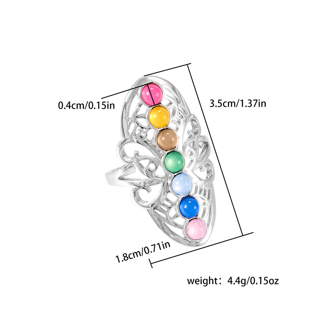 Olivenorma 7 Chakra Crystal Hollow Adjustable Ring - image 4
