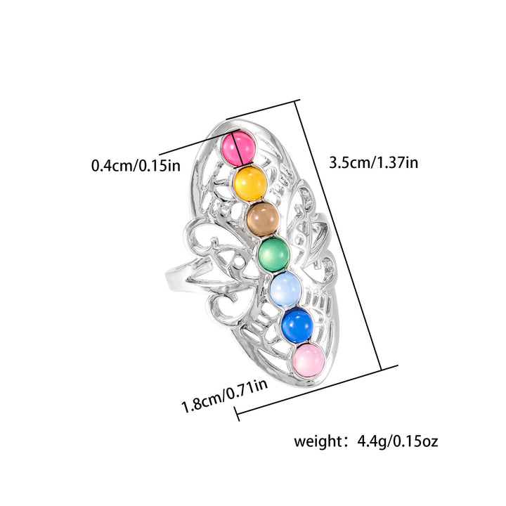 Olivenorma 7 Chakra Crystal Hollow Adjustable Ring - image 4