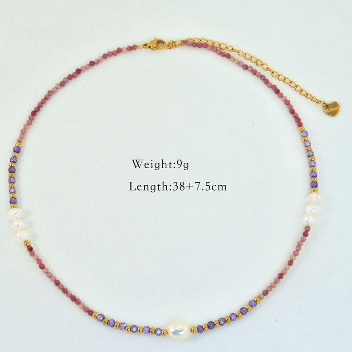 Olivenorma Natural Amethyst 14K Gold Plated Necklace - Beaded Necklace - image 7