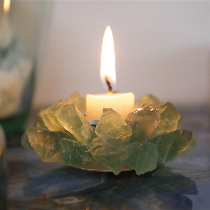 Olivenorma Natural Green Fluorite Healing Ornament Candle Holder - image 3