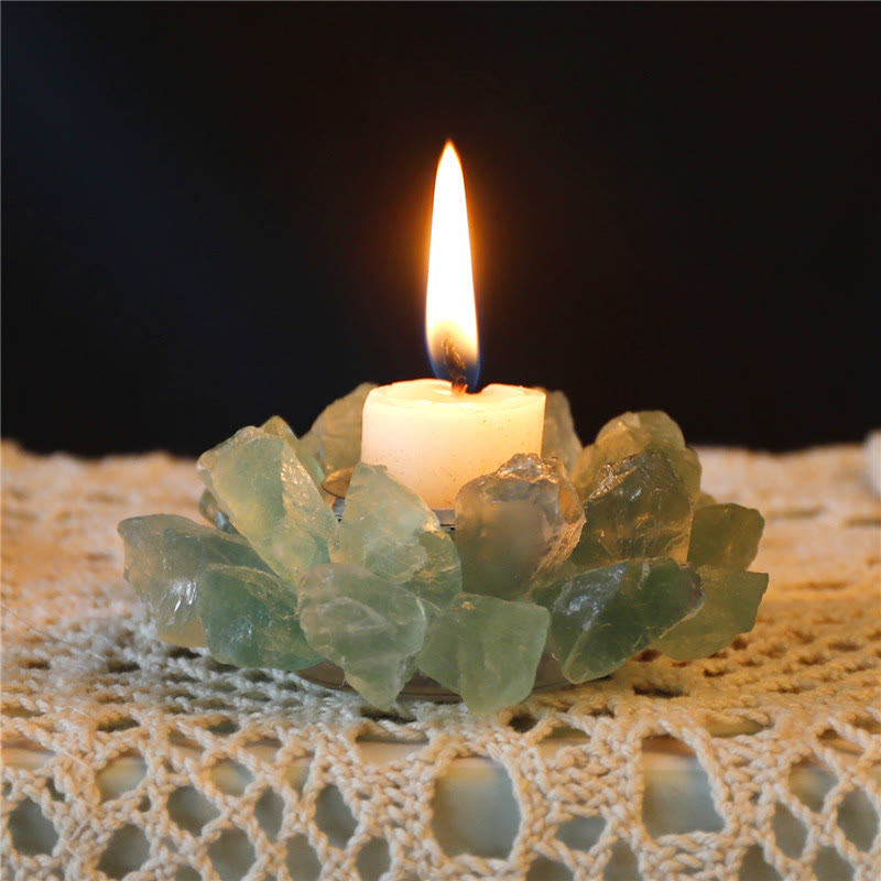 Olivenorma Natural Green Fluorite Healing Ornament Candle Holder - image 4