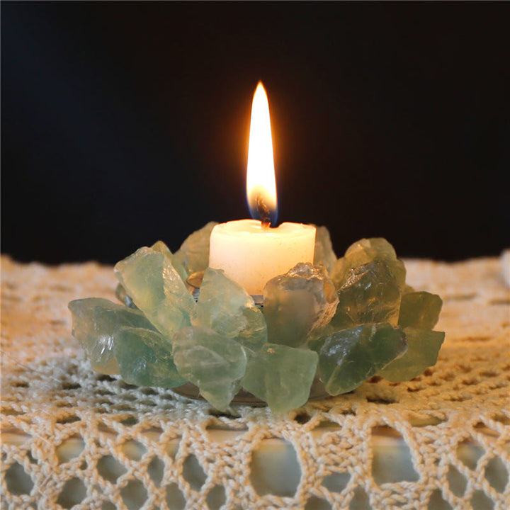 Olivenorma Natural Green Fluorite Healing Ornament Candle Holder - image 4