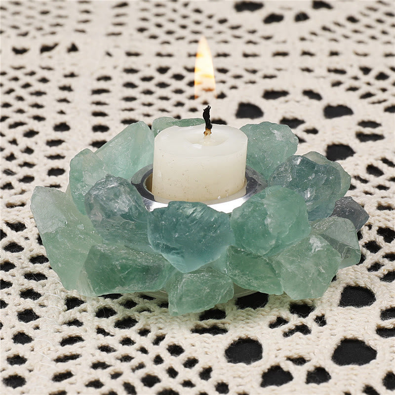 Olivenorma Natural Green Fluorite Healing Ornament Candle Holder - image 6