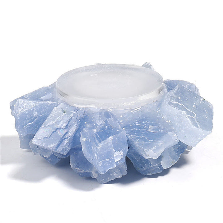 Olivenorma Natural Blue Calcite Healing Ornament Candle Holder - image 10