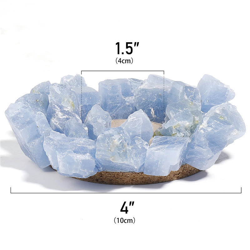 Olivenorma Natural Blue Calcite Healing Ornament Candle Holder - image 5