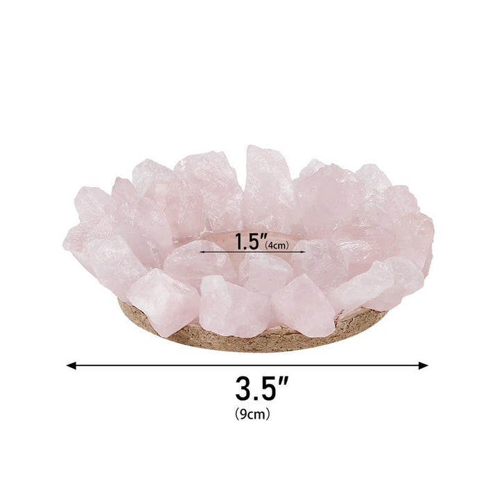 Olivenorma Natural Rose Quartz Healing Ornament Candle Holder - image 7