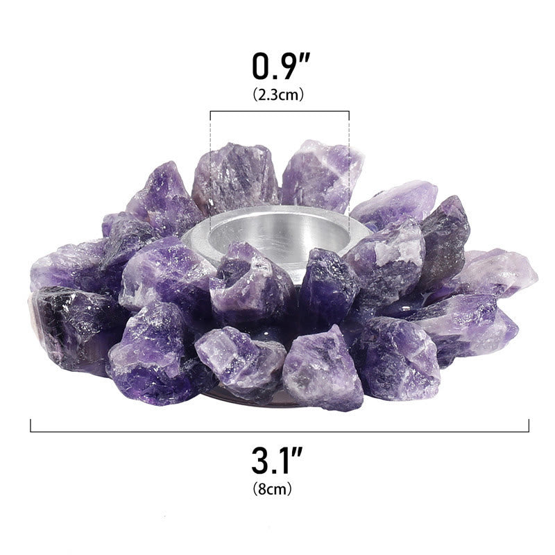 Olivenorma Natural Amethyst Healing Ornament Candle Holder - image 13