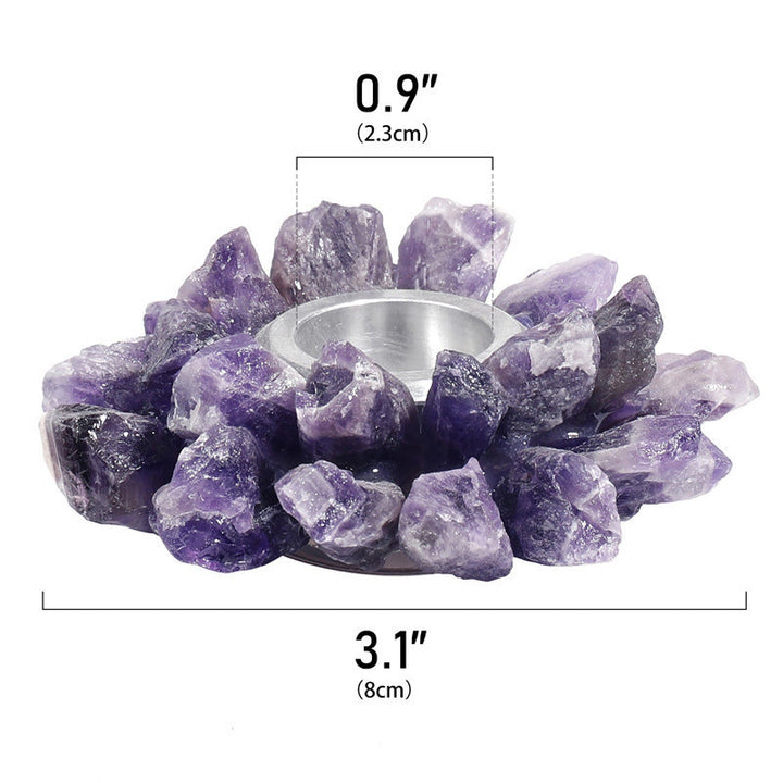 Olivenorma Natural Amethyst Healing Ornament Candle Holder - image 13