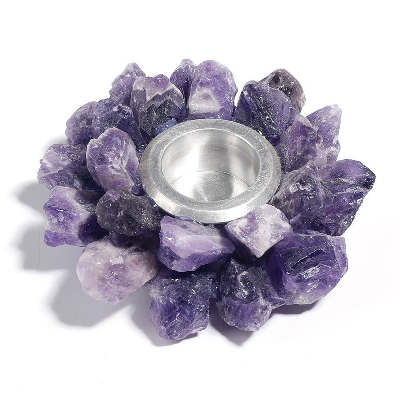 Olivenorma Natural Amethyst Healing Ornament Candle Holder - image 11