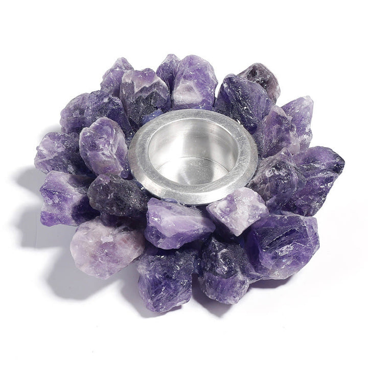 Olivenorma Natural Amethyst Healing Ornament Candle Holder - image 11