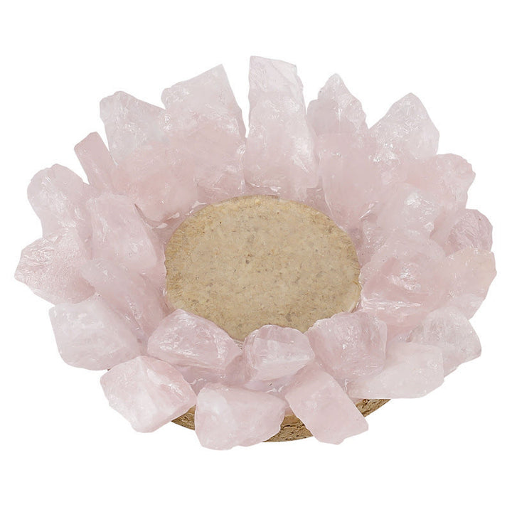 Olivenorma Natural Rose Quartz Healing Ornament Candle Holder - image 5